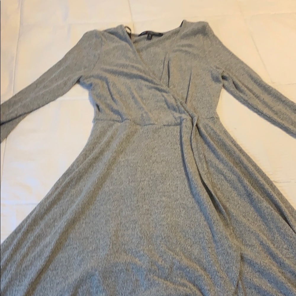 Soft ribbed Grey A-line dress